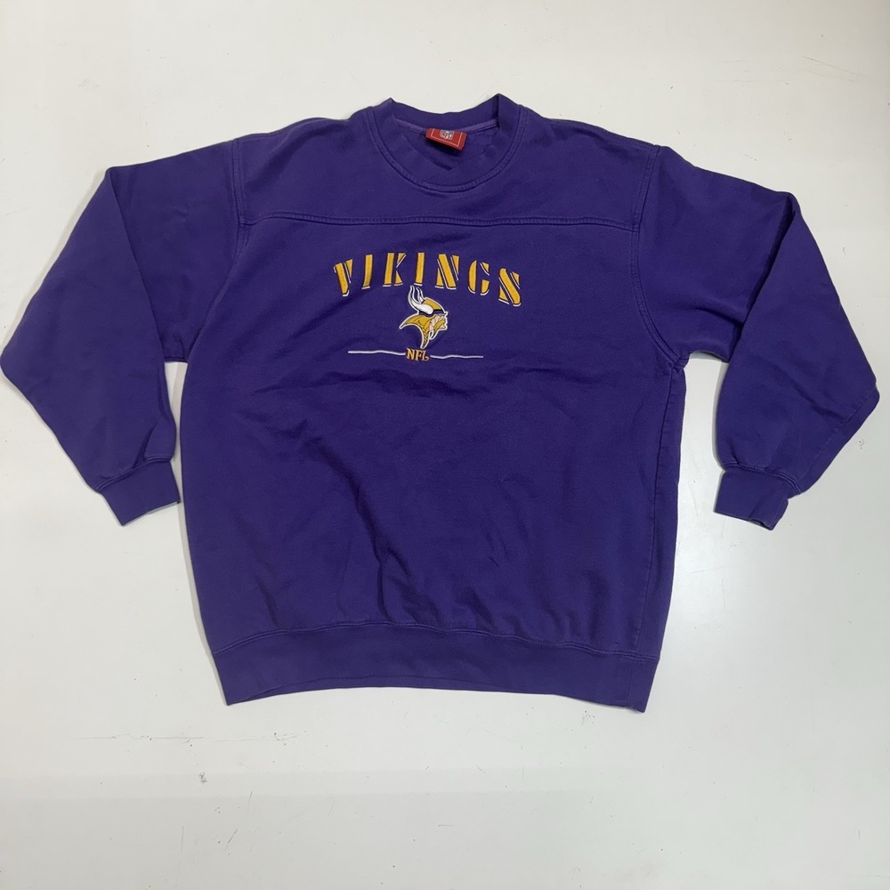 Vintage Minnesota Vikings Sweater Adult Large Purple NFL Embroidered‎ 90s USA